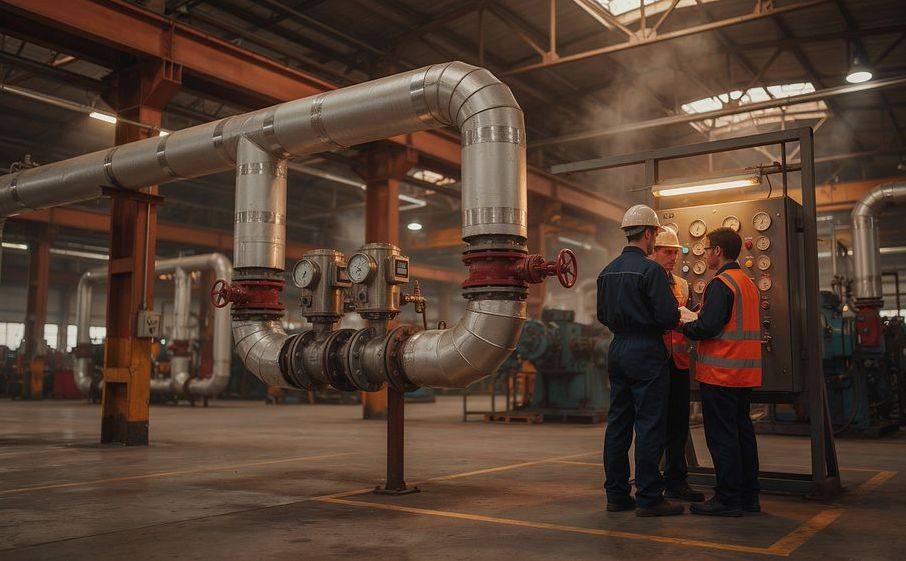 Steam pipework in a process plant